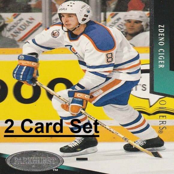 Zdeno Ciger Edmonton Oilers NHL Hockey Card Collection - 2 Card Set - Picture 1 of 3